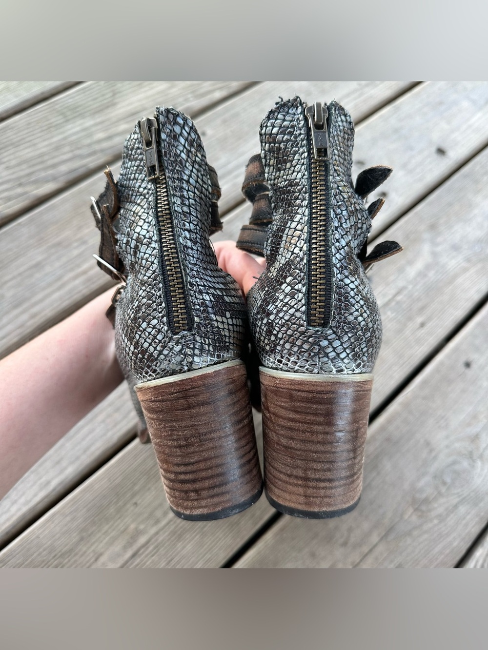 Freebird by Steven Randi Blue Multi Snake Python Heel 9 - Picture 6 of 14
